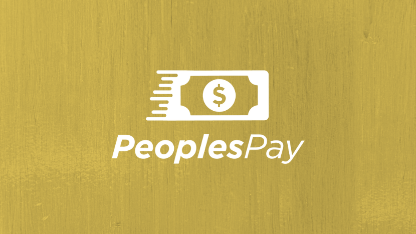 Peoples Pay logo on yellow back ground