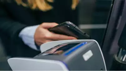 person using phone for payment
