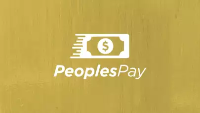 Peoples Pay logo on yellow back ground