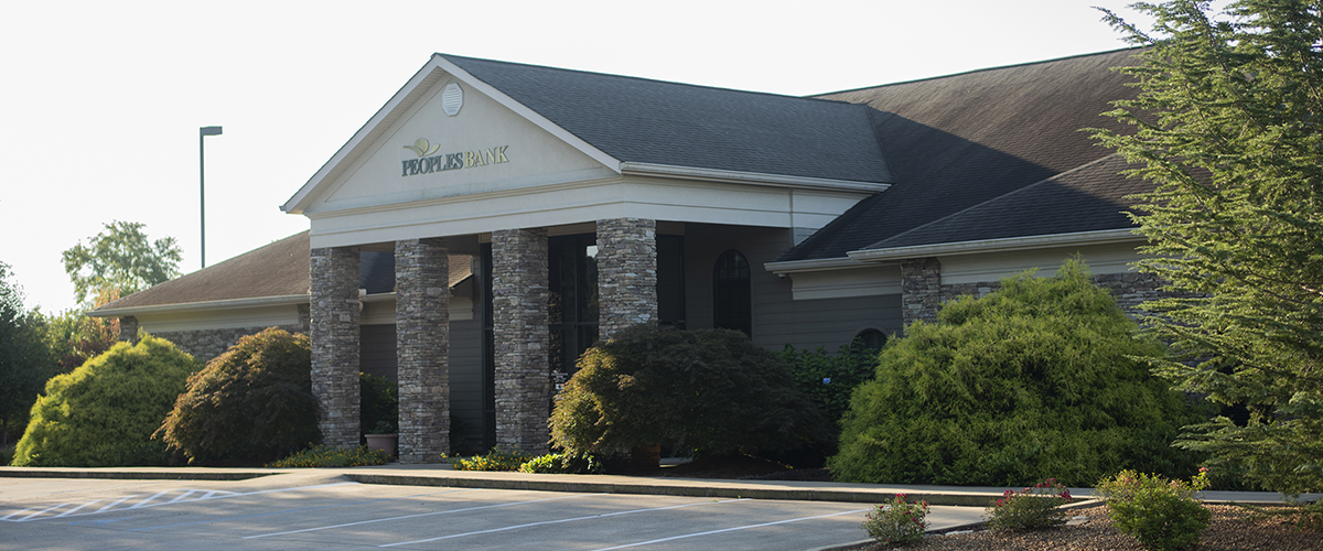 Exterior of People's Bank branch.